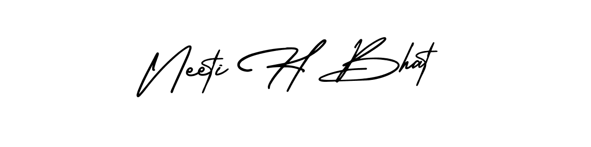 How to make Neeti H Bhat signature? AmerikaSignatureDemo-Regular is a professional autograph style. Create handwritten signature for Neeti H Bhat name. Neeti H Bhat signature style 3 images and pictures png