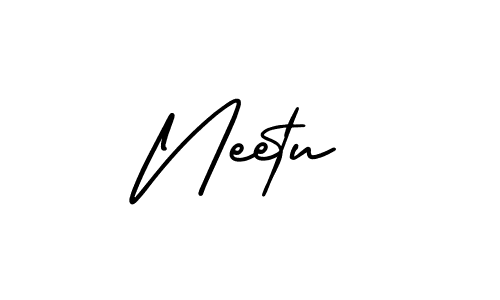 The best way (AmerikaSignatureDemo-Regular) to make a short signature is to pick only two or three words in your name. The name Neetu include a total of six letters. For converting this name. Neetu signature style 3 images and pictures png