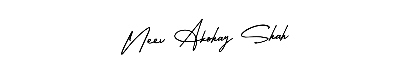 if you are searching for the best signature style for your name Neev Akshay Shah. so please give up your signature search. here we have designed multiple signature styles  using AmerikaSignatureDemo-Regular. Neev Akshay Shah signature style 3 images and pictures png