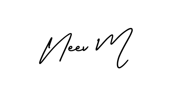 Also we have Neev M name is the best signature style. Create professional handwritten signature collection using AmerikaSignatureDemo-Regular autograph style. Neev M signature style 3 images and pictures png