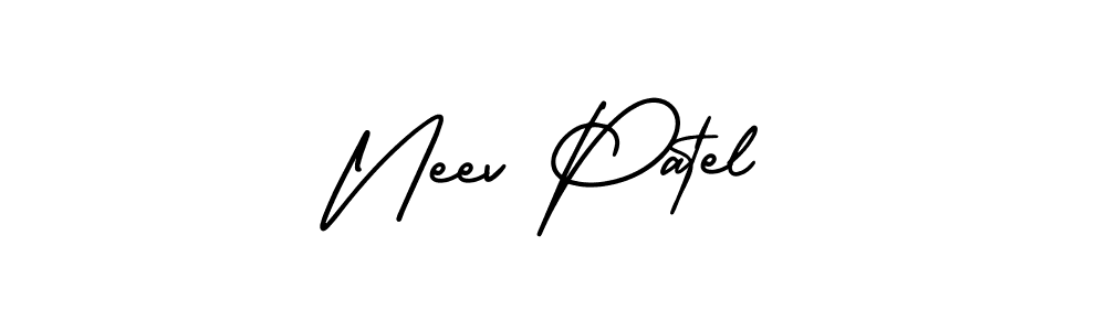 Make a beautiful signature design for name Neev Patel. With this signature (AmerikaSignatureDemo-Regular) style, you can create a handwritten signature for free. Neev Patel signature style 3 images and pictures png