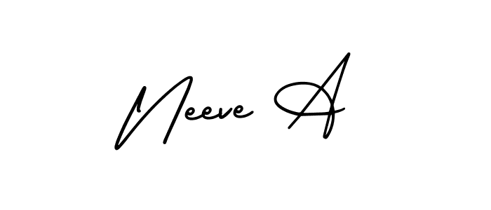 Neeve A stylish signature style. Best Handwritten Sign (AmerikaSignatureDemo-Regular) for my name. Handwritten Signature Collection Ideas for my name Neeve A. Neeve A signature style 3 images and pictures png