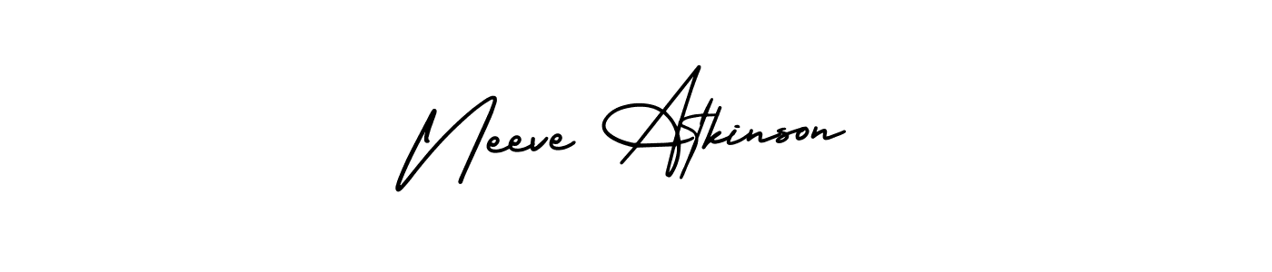 How to Draw Neeve Atkinson signature style? AmerikaSignatureDemo-Regular is a latest design signature styles for name Neeve Atkinson. Neeve Atkinson signature style 3 images and pictures png