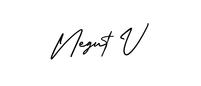 Negut V stylish signature style. Best Handwritten Sign (AmerikaSignatureDemo-Regular) for my name. Handwritten Signature Collection Ideas for my name Negut V. Negut V signature style 3 images and pictures png