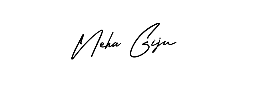 Use a signature maker to create a handwritten signature online. With this signature software, you can design (AmerikaSignatureDemo-Regular) your own signature for name Neha Giju. Neha Giju signature style 3 images and pictures png