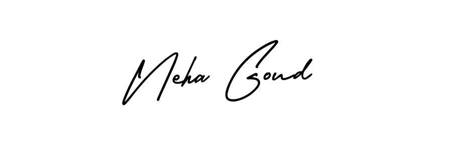 The best way (AmerikaSignatureDemo-Regular) to make a short signature is to pick only two or three words in your name. The name Neha Goud include a total of six letters. For converting this name. Neha Goud signature style 3 images and pictures png