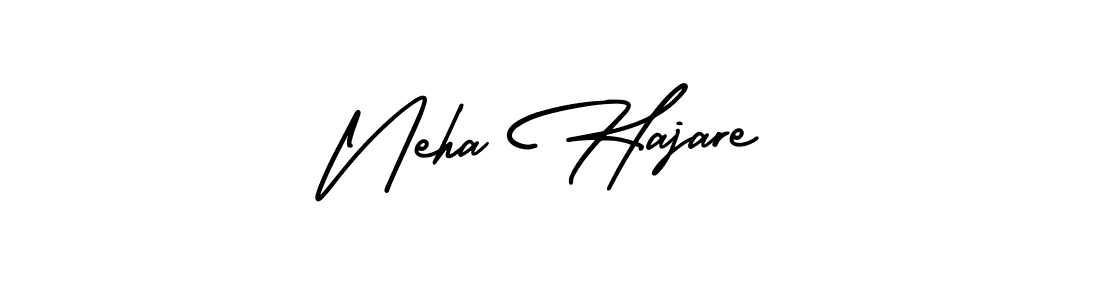 You should practise on your own different ways (AmerikaSignatureDemo-Regular) to write your name (Neha Hajare) in signature. don't let someone else do it for you. Neha Hajare signature style 3 images and pictures png