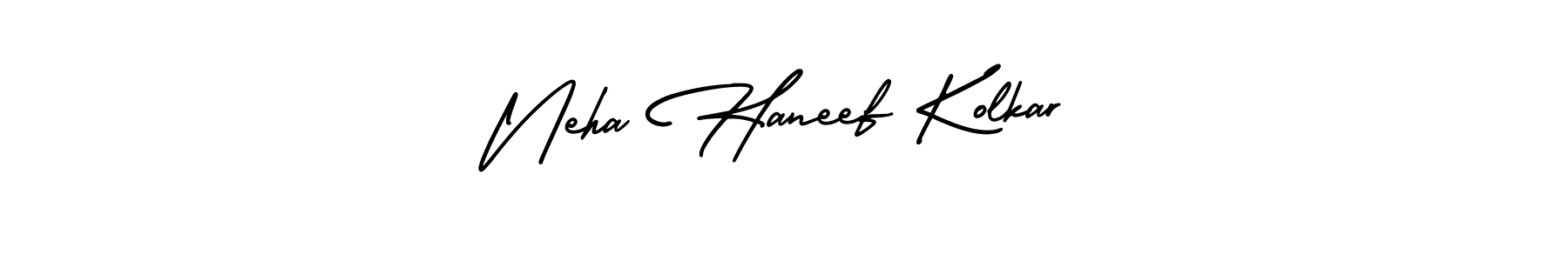 How to make Neha Haneef Kolkar signature? AmerikaSignatureDemo-Regular is a professional autograph style. Create handwritten signature for Neha Haneef Kolkar name. Neha Haneef Kolkar signature style 3 images and pictures png
