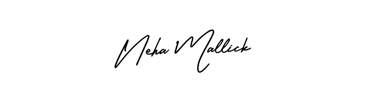 The best way (AmerikaSignatureDemo-Regular) to make a short signature is to pick only two or three words in your name. The name Neha Mallick include a total of six letters. For converting this name. Neha Mallick signature style 3 images and pictures png