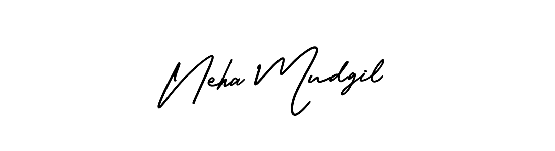 How to make Neha Mudgil name signature. Use AmerikaSignatureDemo-Regular style for creating short signs online. This is the latest handwritten sign. Neha Mudgil signature style 3 images and pictures png