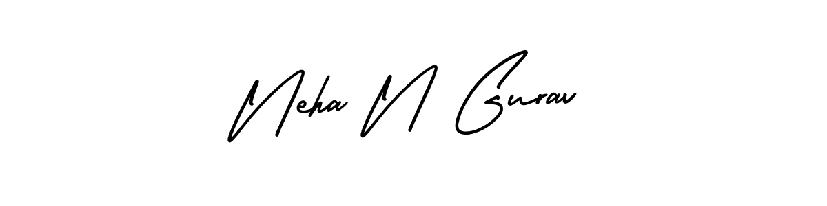 The best way (AmerikaSignatureDemo-Regular) to make a short signature is to pick only two or three words in your name. The name Neha N Gurav include a total of six letters. For converting this name. Neha N Gurav signature style 3 images and pictures png