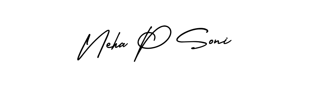 How to make Neha P Soni name signature. Use AmerikaSignatureDemo-Regular style for creating short signs online. This is the latest handwritten sign. Neha P Soni signature style 3 images and pictures png