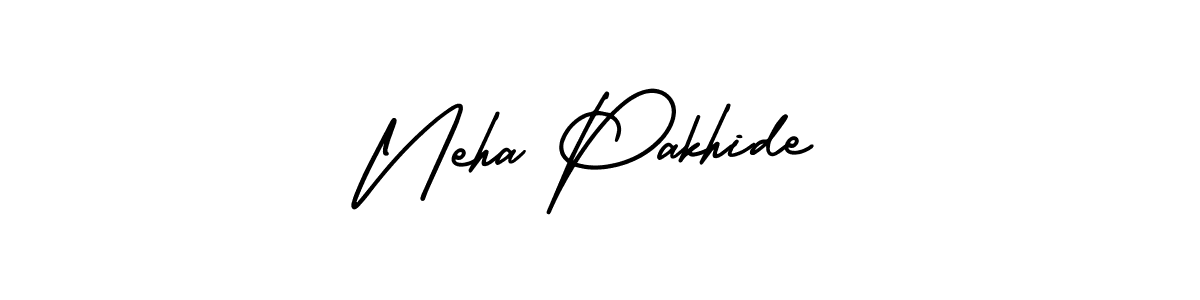 The best way (AmerikaSignatureDemo-Regular) to make a short signature is to pick only two or three words in your name. The name Neha Pakhide include a total of six letters. For converting this name. Neha Pakhide signature style 3 images and pictures png