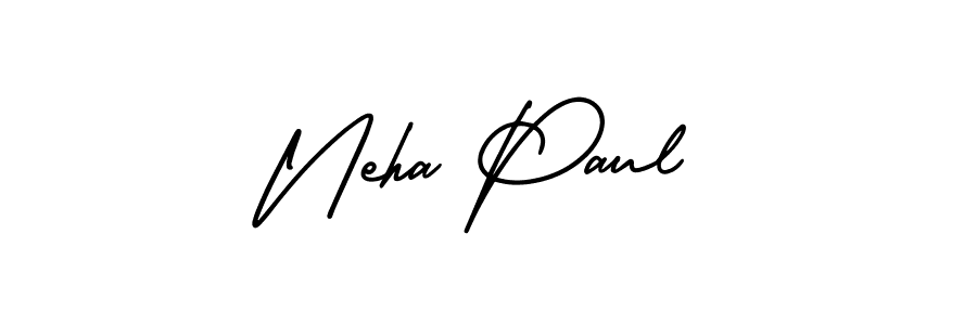 The best way (AmerikaSignatureDemo-Regular) to make a short signature is to pick only two or three words in your name. The name Neha Paul include a total of six letters. For converting this name. Neha Paul signature style 3 images and pictures png