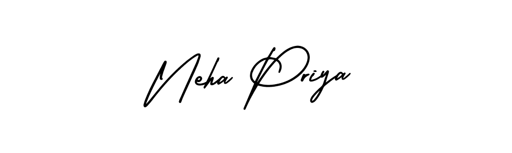 Make a beautiful signature design for name Neha Priya. With this signature (AmerikaSignatureDemo-Regular) style, you can create a handwritten signature for free. Neha Priya signature style 3 images and pictures png