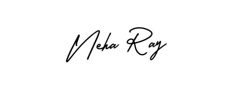 How to make Neha Ray name signature. Use AmerikaSignatureDemo-Regular style for creating short signs online. This is the latest handwritten sign. Neha Ray signature style 3 images and pictures png