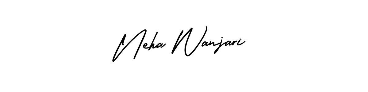 if you are searching for the best signature style for your name Neha Wanjari. so please give up your signature search. here we have designed multiple signature styles  using AmerikaSignatureDemo-Regular. Neha Wanjari signature style 3 images and pictures png