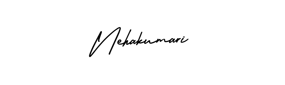 How to make Nehakumari name signature. Use AmerikaSignatureDemo-Regular style for creating short signs online. This is the latest handwritten sign. Nehakumari signature style 3 images and pictures png