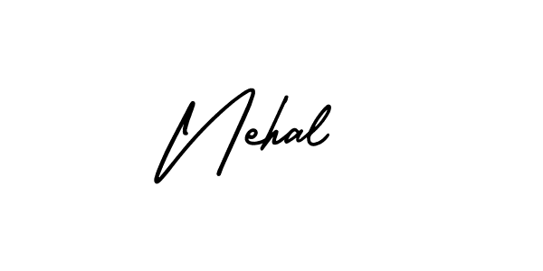 You should practise on your own different ways (AmerikaSignatureDemo-Regular) to write your name (Nehal ) in signature. don't let someone else do it for you. Nehal  signature style 3 images and pictures png