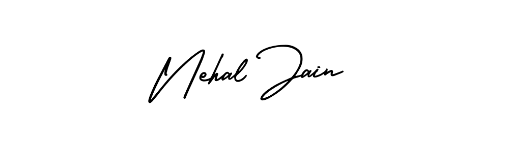 Nehal Jain stylish signature style. Best Handwritten Sign (AmerikaSignatureDemo-Regular) for my name. Handwritten Signature Collection Ideas for my name Nehal Jain. Nehal Jain signature style 3 images and pictures png