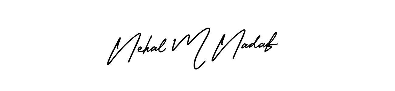 Design your own signature with our free online signature maker. With this signature software, you can create a handwritten (AmerikaSignatureDemo-Regular) signature for name Nehal M Nadaf. Nehal M Nadaf signature style 3 images and pictures png