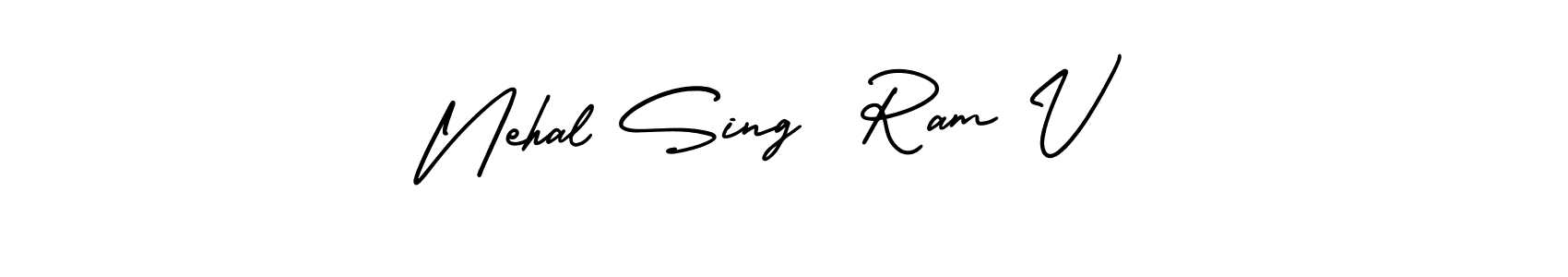 AmerikaSignatureDemo-Regular is a professional signature style that is perfect for those who want to add a touch of class to their signature. It is also a great choice for those who want to make their signature more unique. Get Nehal Sing  Ram V name to fancy signature for free. Nehal Sing  Ram V signature style 3 images and pictures png