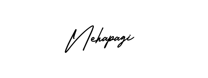 You should practise on your own different ways (AmerikaSignatureDemo-Regular) to write your name (Nehapagi) in signature. don't let someone else do it for you. Nehapagi signature style 3 images and pictures png