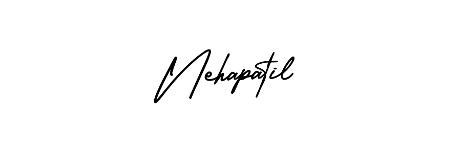 How to make Nehapatil name signature. Use AmerikaSignatureDemo-Regular style for creating short signs online. This is the latest handwritten sign. Nehapatil signature style 3 images and pictures png