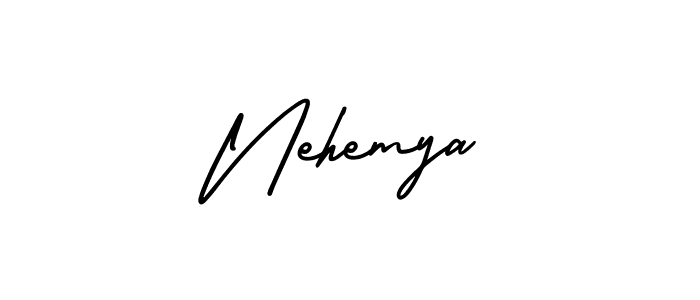 Similarly AmerikaSignatureDemo-Regular is the best handwritten signature design. Signature creator online .You can use it as an online autograph creator for name Nehemya. Nehemya signature style 3 images and pictures png
