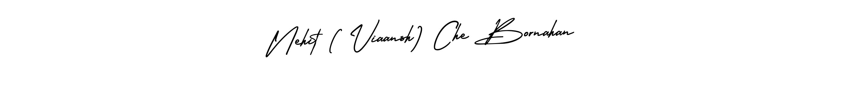 The best way (AmerikaSignatureDemo-Regular) to make a short signature is to pick only two or three words in your name. The name Nehit ( Viaansh) Che Bornahan include a total of six letters. For converting this name. Nehit ( Viaansh) Che Bornahan signature style 3 images and pictures png