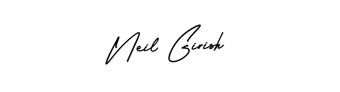 This is the best signature style for the Neil Girish name. Also you like these signature font (AmerikaSignatureDemo-Regular). Mix name signature. Neil Girish signature style 3 images and pictures png