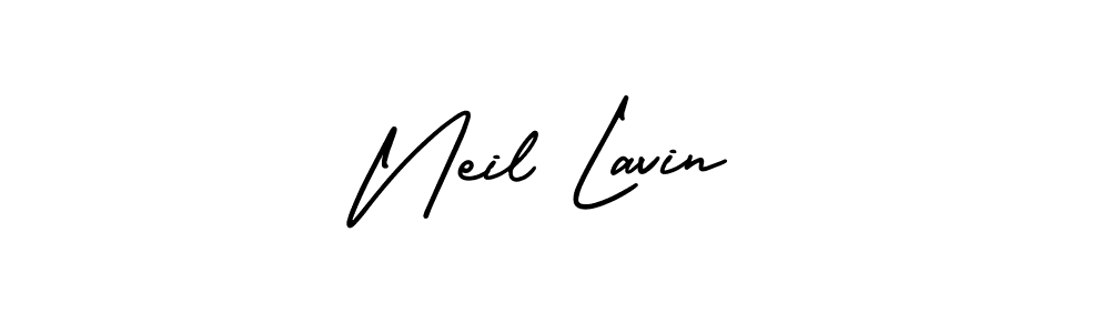 The best way (AmerikaSignatureDemo-Regular) to make a short signature is to pick only two or three words in your name. The name Neil Lavin include a total of six letters. For converting this name. Neil Lavin signature style 3 images and pictures png