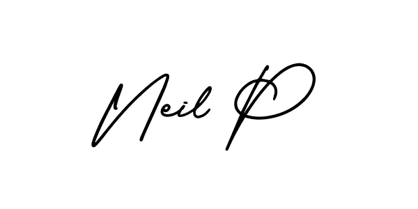 Neil P stylish signature style. Best Handwritten Sign (AmerikaSignatureDemo-Regular) for my name. Handwritten Signature Collection Ideas for my name Neil P. Neil P signature style 3 images and pictures png