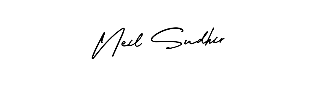 The best way (AmerikaSignatureDemo-Regular) to make a short signature is to pick only two or three words in your name. The name Neil Sudhir include a total of six letters. For converting this name. Neil Sudhir signature style 3 images and pictures png