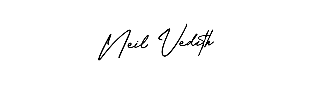 The best way (AmerikaSignatureDemo-Regular) to make a short signature is to pick only two or three words in your name. The name Neil Vedith include a total of six letters. For converting this name. Neil Vedith signature style 3 images and pictures png