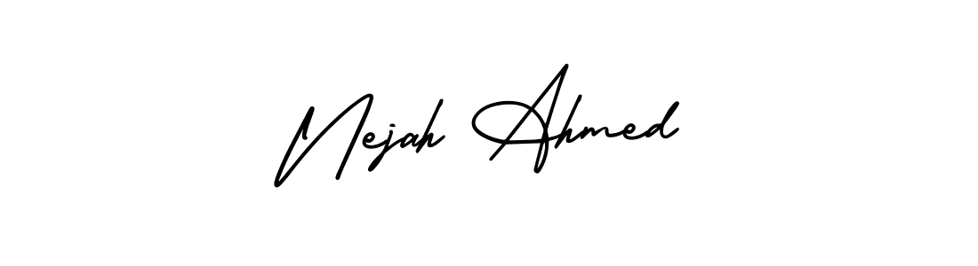 Nejah Ahmed stylish signature style. Best Handwritten Sign (AmerikaSignatureDemo-Regular) for my name. Handwritten Signature Collection Ideas for my name Nejah Ahmed. Nejah Ahmed signature style 3 images and pictures png