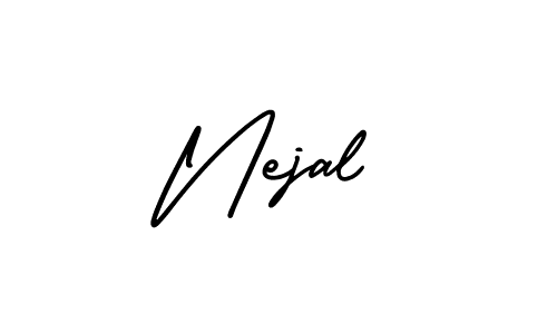How to make Nejal name signature. Use AmerikaSignatureDemo-Regular style for creating short signs online. This is the latest handwritten sign. Nejal signature style 3 images and pictures png