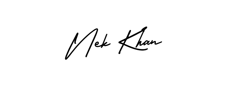 Use a signature maker to create a handwritten signature online. With this signature software, you can design (AmerikaSignatureDemo-Regular) your own signature for name Nek Khan. Nek Khan signature style 3 images and pictures png