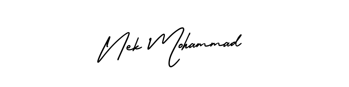 if you are searching for the best signature style for your name Nek Mohammad. so please give up your signature search. here we have designed multiple signature styles  using AmerikaSignatureDemo-Regular. Nek Mohammad signature style 3 images and pictures png