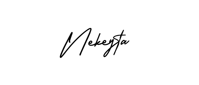 Use a signature maker to create a handwritten signature online. With this signature software, you can design (AmerikaSignatureDemo-Regular) your own signature for name Nekeyta. Nekeyta signature style 3 images and pictures png