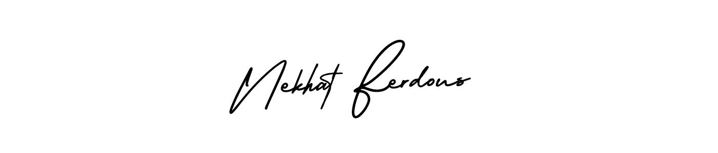 if you are searching for the best signature style for your name Nekhat Ferdous. so please give up your signature search. here we have designed multiple signature styles  using AmerikaSignatureDemo-Regular. Nekhat Ferdous signature style 3 images and pictures png