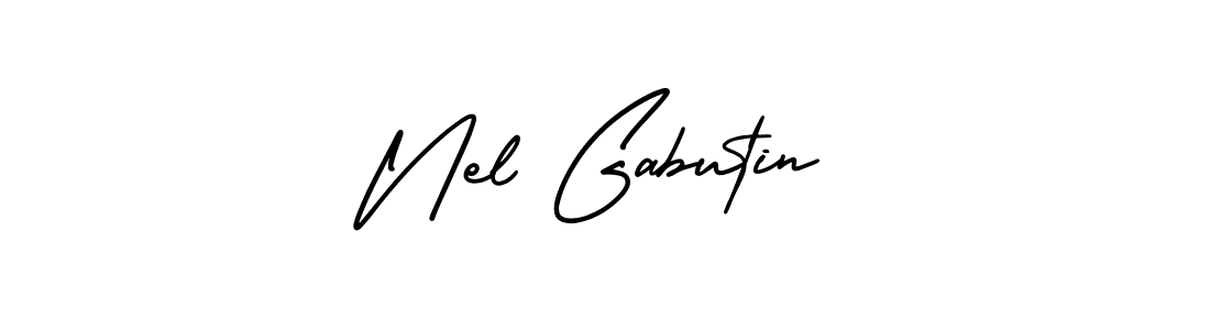 if you are searching for the best signature style for your name Nel Gabutin. so please give up your signature search. here we have designed multiple signature styles  using AmerikaSignatureDemo-Regular. Nel Gabutin signature style 3 images and pictures png