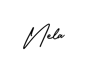 Make a beautiful signature design for name Nela. With this signature (AmerikaSignatureDemo-Regular) style, you can create a handwritten signature for free. Nela signature style 3 images and pictures png