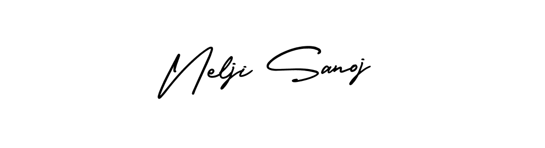 Create a beautiful signature design for name Nelji Sanoj. With this signature (AmerikaSignatureDemo-Regular) fonts, you can make a handwritten signature for free. Nelji Sanoj signature style 3 images and pictures png