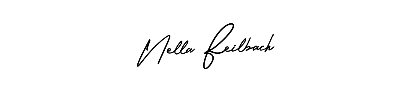 Best and Professional Signature Style for Nella Feilbach. AmerikaSignatureDemo-Regular Best Signature Style Collection. Nella Feilbach signature style 3 images and pictures png