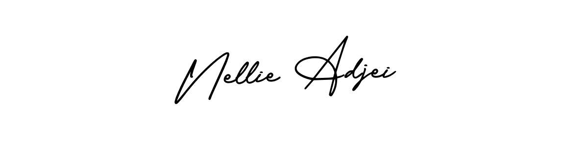 Nellie Adjei stylish signature style. Best Handwritten Sign (AmerikaSignatureDemo-Regular) for my name. Handwritten Signature Collection Ideas for my name Nellie Adjei. Nellie Adjei signature style 3 images and pictures png