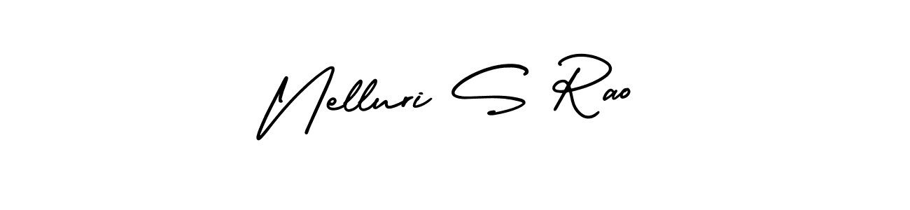 The best way (AmerikaSignatureDemo-Regular) to make a short signature is to pick only two or three words in your name. The name Nelluri S Rao include a total of six letters. For converting this name. Nelluri S Rao signature style 3 images and pictures png