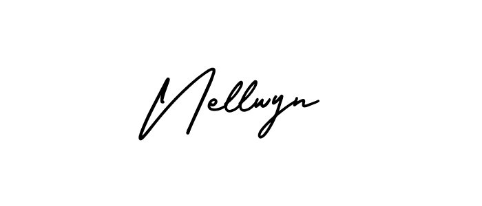 if you are searching for the best signature style for your name Nellwyn. so please give up your signature search. here we have designed multiple signature styles  using AmerikaSignatureDemo-Regular. Nellwyn signature style 3 images and pictures png