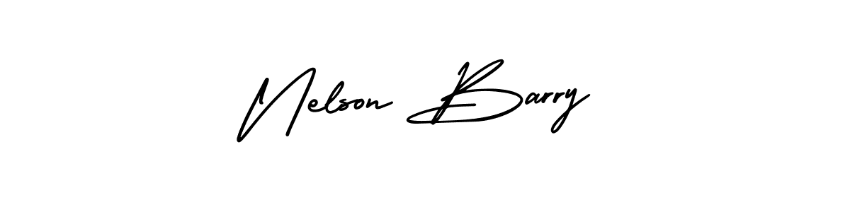 How to make Nelson Barry name signature. Use AmerikaSignatureDemo-Regular style for creating short signs online. This is the latest handwritten sign. Nelson Barry signature style 3 images and pictures png