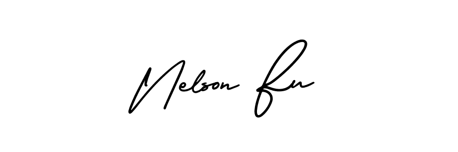 How to make Nelson Fu signature? AmerikaSignatureDemo-Regular is a professional autograph style. Create handwritten signature for Nelson Fu name. Nelson Fu signature style 3 images and pictures png
